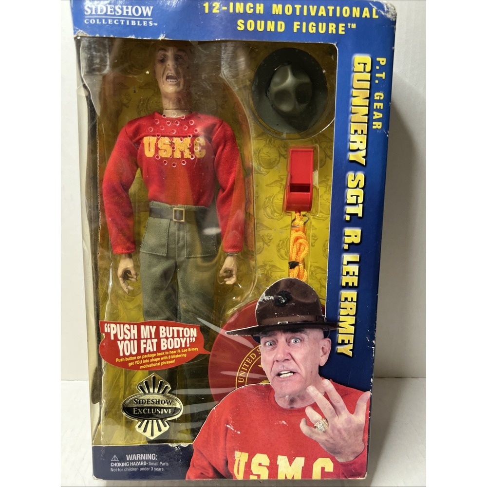 2006 Sideshow Exclusive Gunnery SGT. R. Lee Ermey PT Gear 12" Talking figure New